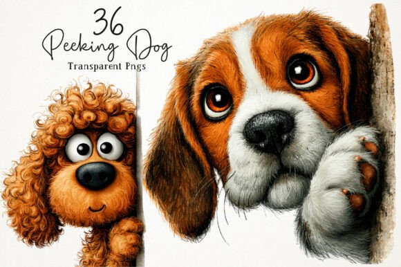 Download Whimsical Peeking Dog Clipart Set - Premium Resources
