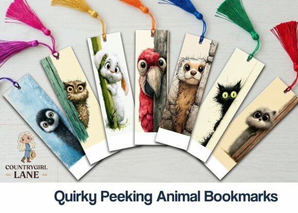 Download Quirky Peeking Animal Bookmarks - Premium Bundle