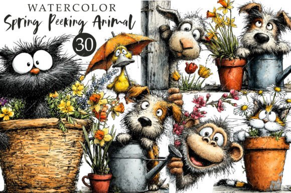 Download Spring Peeking Animal Clipart - Premium Resources