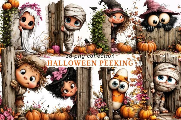 Download Whimsical Halloween Peeking Clipart - Premium Resources